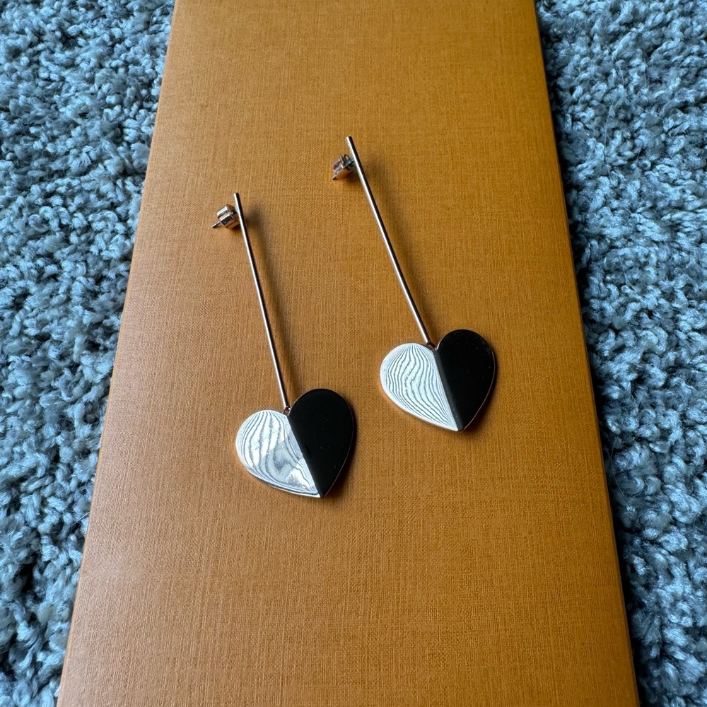 Rose Gold Kate Spade Heart Dangle Earrings